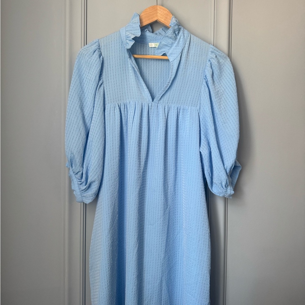 Light Blue Ruffled Dress JADE - Picture 2 of 4